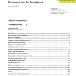 Inhaltsverzeichnis der Dokumentation für Redakteure