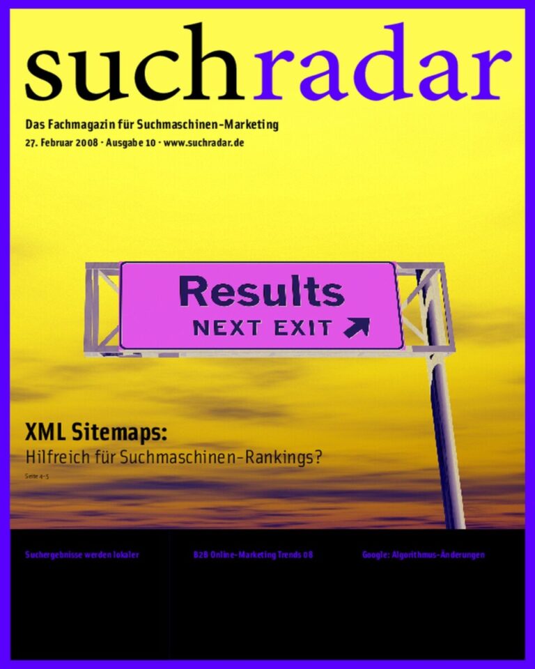 Titelseite des Fachmagazins Suchradar