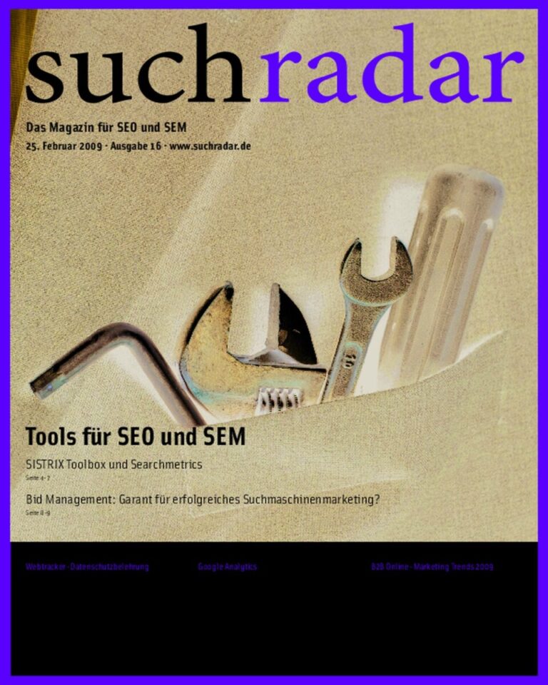 Titelbild des Suchradar Magazins