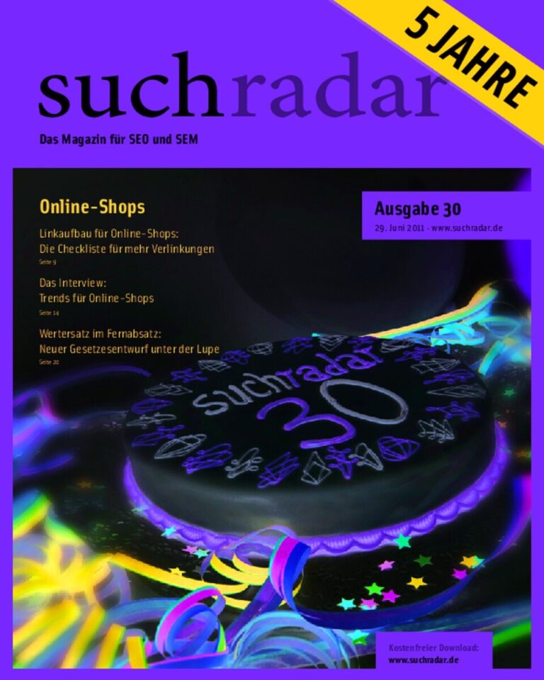 Cover des Magazins suchradar Ausgabe 30