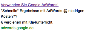 Symbole zur Anzeigenqualität in AdWords